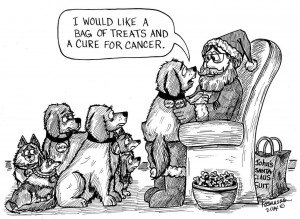 Santa & Dog - Cure Cancer